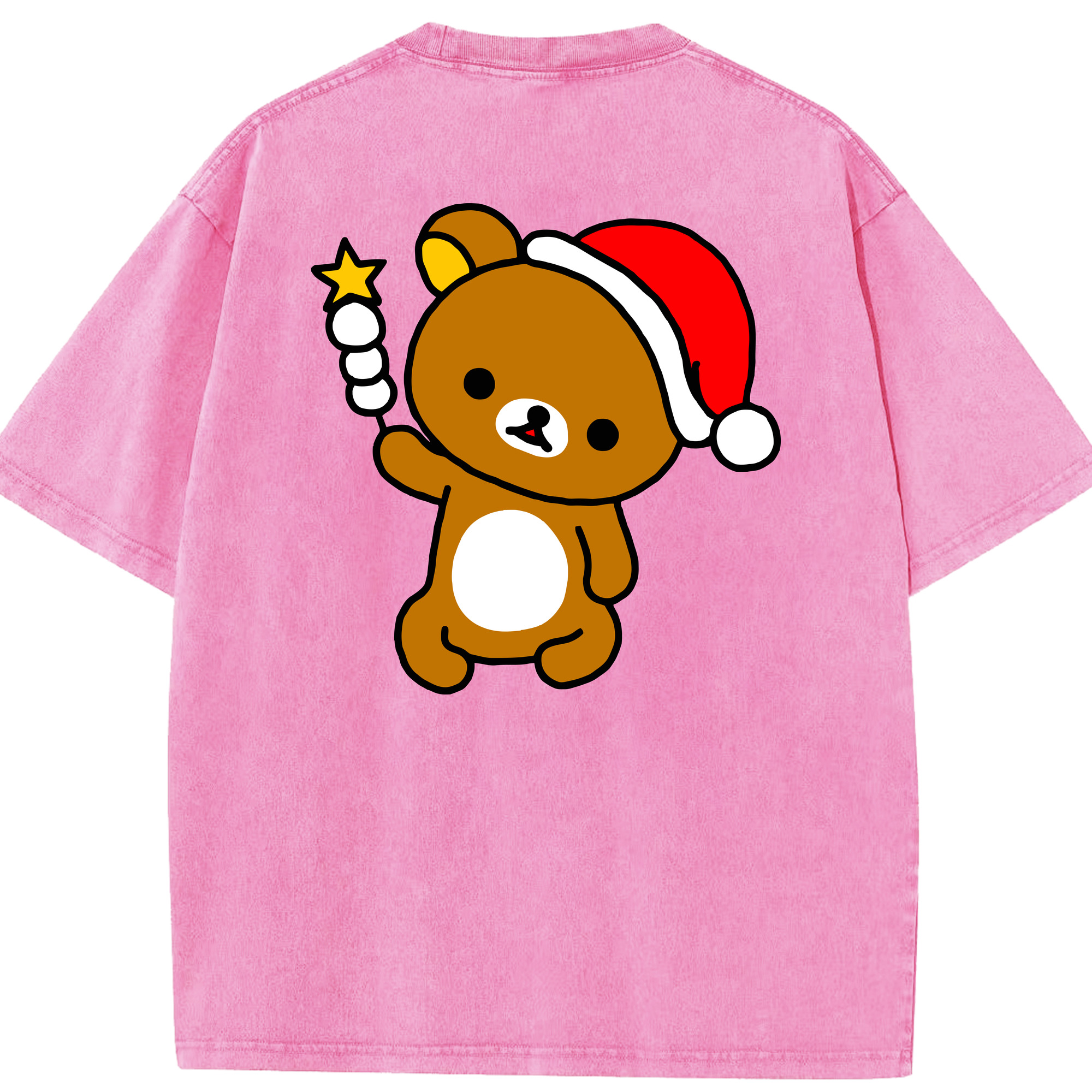 （画像用） リラックマ リラックマ キイロイトリ Rilakkuma Korilakkuma Kiiroitori 綿100% ヴィンテージ風 半袖Tシャツ（背面プリント）